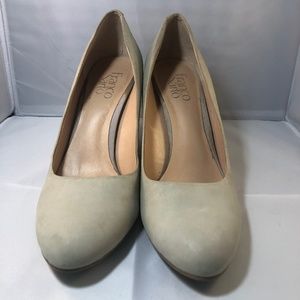 Franco Sarto L. Calix Leather Wedge Pump 9 Beige